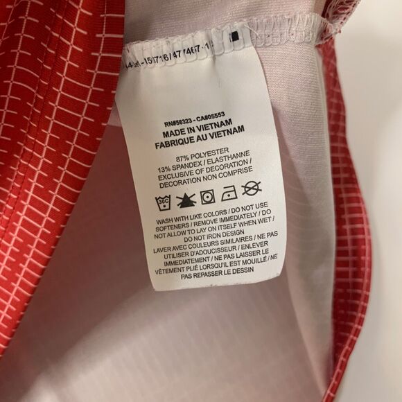 Nike Golf Shirt Mens S Small Red Standard Dri Fit Vapor Printed Stretch Collared - Picture 5 of 9